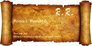 Rossi Renátó névjegykártya